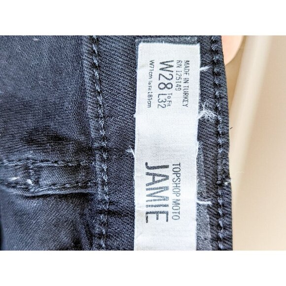 Topshop Jamie Skinny High Rise Black Denim Jeans 28 32 - Picture 12 of 13